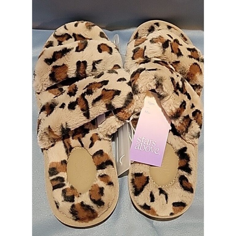 Women's Royal Leopard Slide Slippers - Stars Above Brown size 11